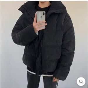 Realtakai corduroy puffer jacket men’s xl- black, like new